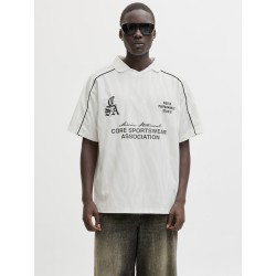 JACK & JONES Dust Piping Football T-shirt - Bright White