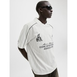 JACK & JONES Dust Piping Football T-shirt - Bright White