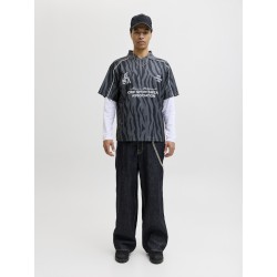 JACK & JONES Dust Piping Football T-shirt - Sort