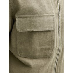 JACK & JONES Blurayle Hør L/S Lynlås Skjorte - Mermaid