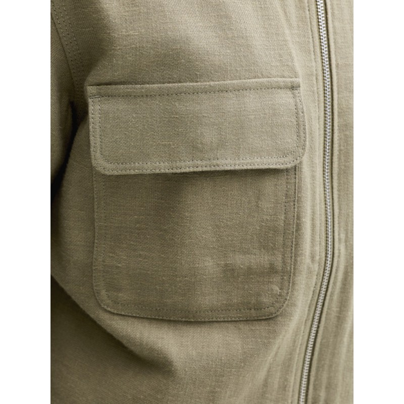 JACK & JONES Blurayle Hør L/S Lynlås Skjorte - Mermaid