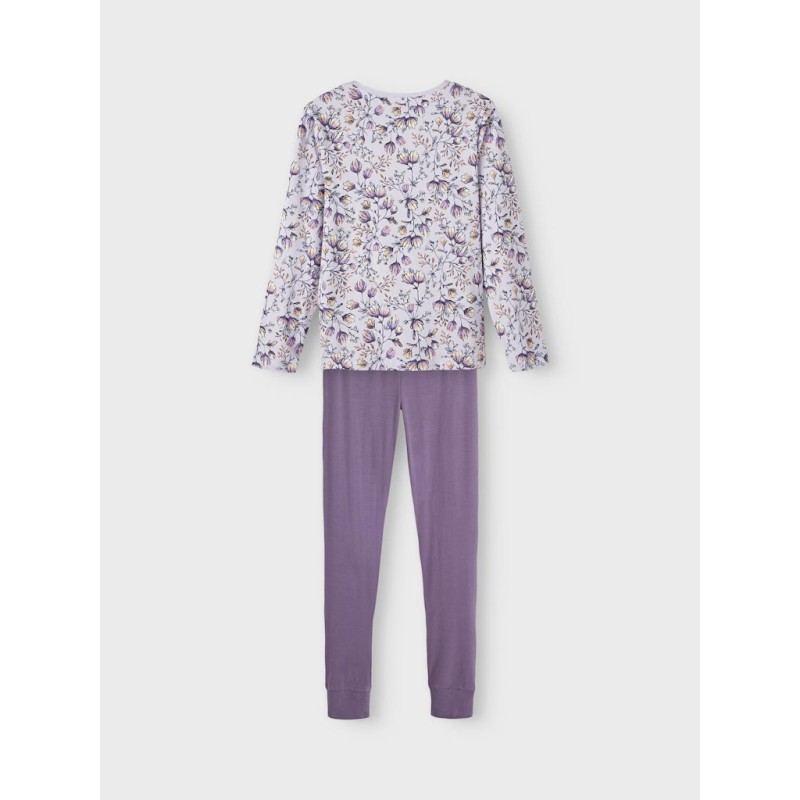 NAME IT Mini Lilla Blomster Nattøjssæt - Purple Heather