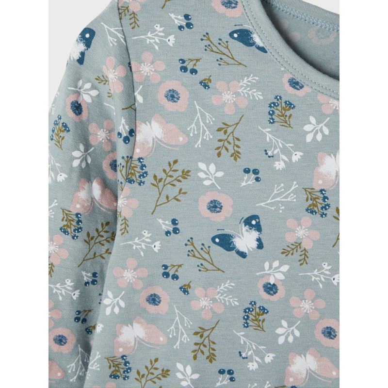 NAME IT Mini L/S Blomster Natkjole - Lead