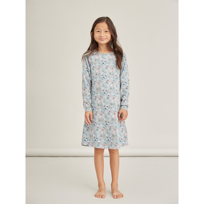 NAME IT Mini L/S Blomster Natkjole - Lead