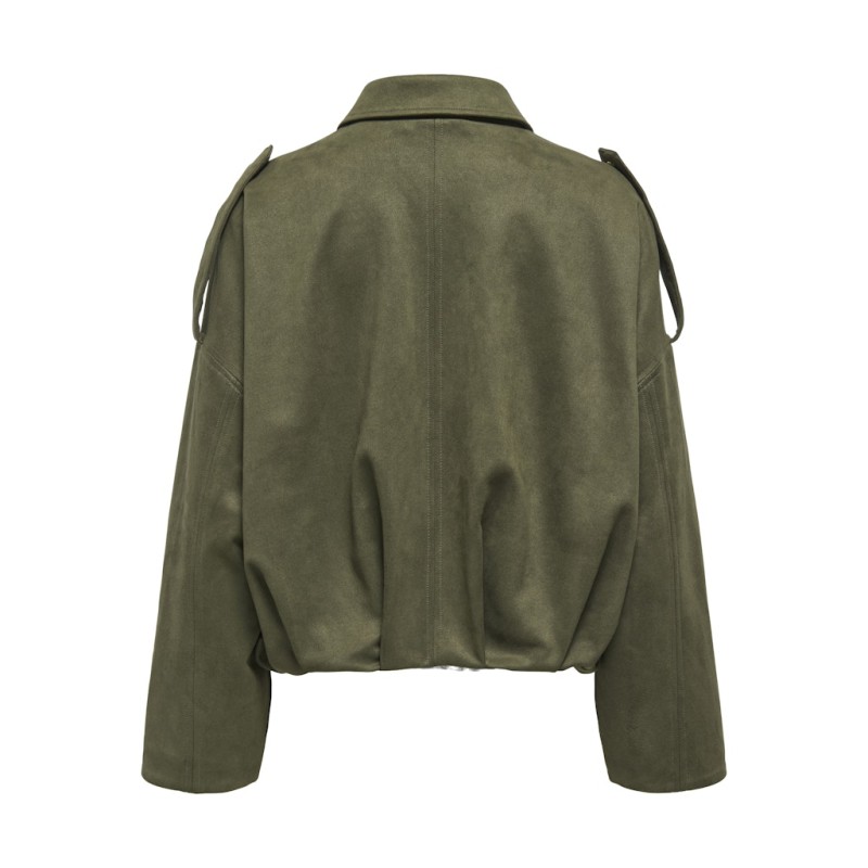 ONLY Moon-Stina faux læder bomber jakke - Grape Leaf