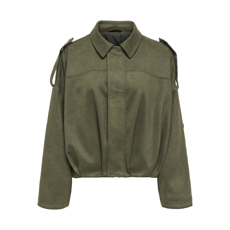 ONLY Moon-Stina faux læder bomber jakke - Grape Leaf