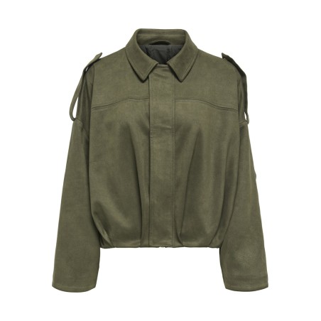 ONLY Moon-Stina faux læder bomber jakke - Grape Leaf