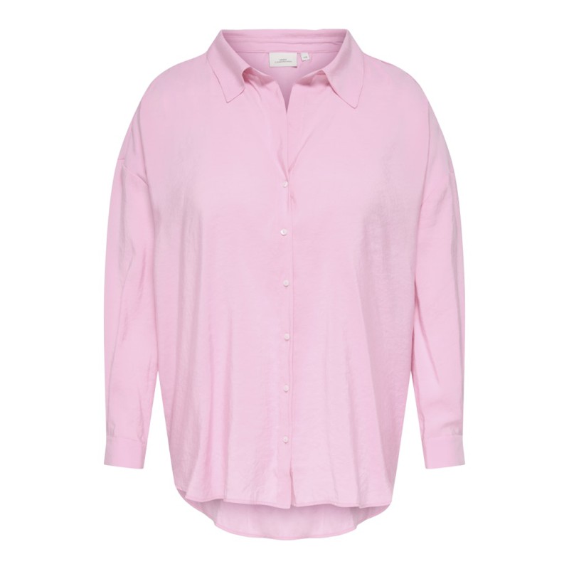 ONLY CARMAKOMA Zazima L/S Loose Fit Skjorte - Pink Lady