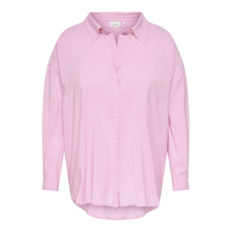 ONLY CARMAKOMA Zazima L/S Loose Fit Skjorte - Pink Lady
