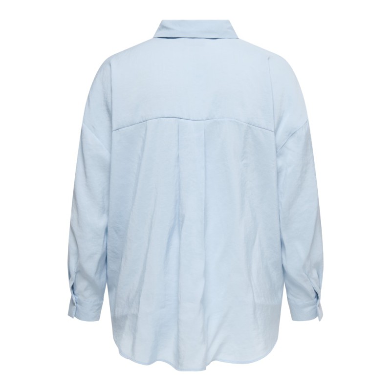 ONLY CARMAKOMA Zazima L/S Loose Fit Skjorte - Chambray Blue