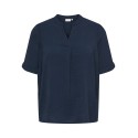 ONLY CARMAKOMA Metta S/S V-Neck Top - Navy Blazer