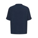 ONLY CARMAKOMA Metta S/S V-Neck Top - Navy Blazer