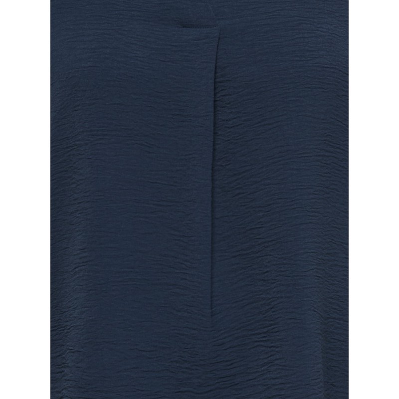 ONLY CARMAKOMA Metta S/S V-Neck Top - Navy Blazer