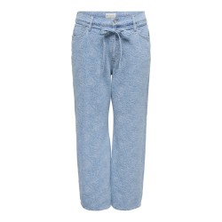 ONLY CARMAKOMA Gianna MW Straight Flower Jeans - Light Blue Denim