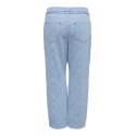 ONLY CARMAKOMA Gianna MW Straight Flower Jeans - Light Blue Denim