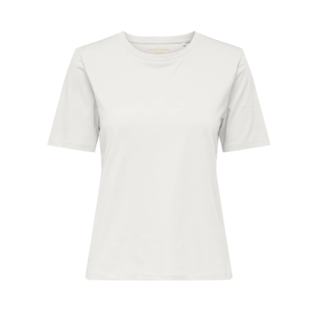 ONLY Happy S/S Rund Hals T-shirt - Cloud Dancer