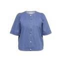 ONLY CARMAKOMA Astra S/S Denim Skjorte - Medium Blue Denim