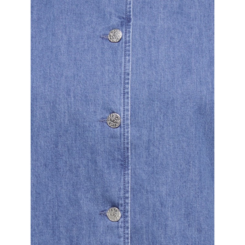 ONLY CARMAKOMA Astra S/S Denim Skjorte - Medium Blue Denim