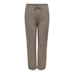 ONLY CARMAKOMA Siesta HW Pull-up Hør Bukser - Walnut