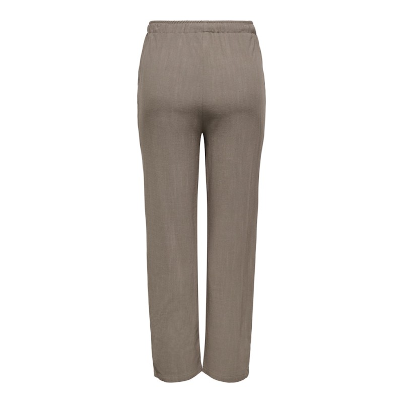 ONLY CARMAKOMA Siesta HW Pull-up Hør Bukser - Walnut