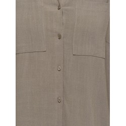 ONLY CARMAKOMA Siesta Yasmin L/S Hør Skjorte - Walnut