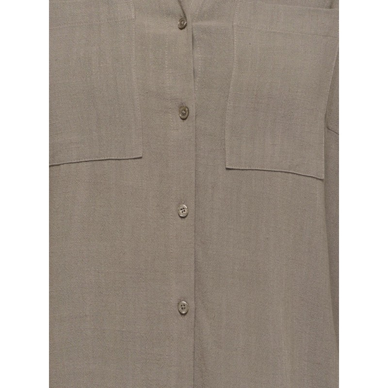 ONLY CARMAKOMA Siesta Yasmin L/S Hør Skjorte - Walnut