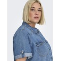 ONLY CARMAKOMA Lisa S/S Denim Kjole - Medium Blue Denim