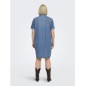 ONLY CARMAKOMA Lisa S/S Denim Kjole - Medium Blue Denim