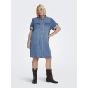 ONLY CARMAKOMA Lisa S/S Denim Kjole - Medium Blue Denim