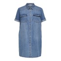 ONLY CARMAKOMA Lisa S/S Denim Kjole - Medium Blue Denim