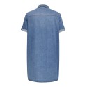 ONLY CARMAKOMA Lisa S/S Denim Kjole - Medium Blue Denim