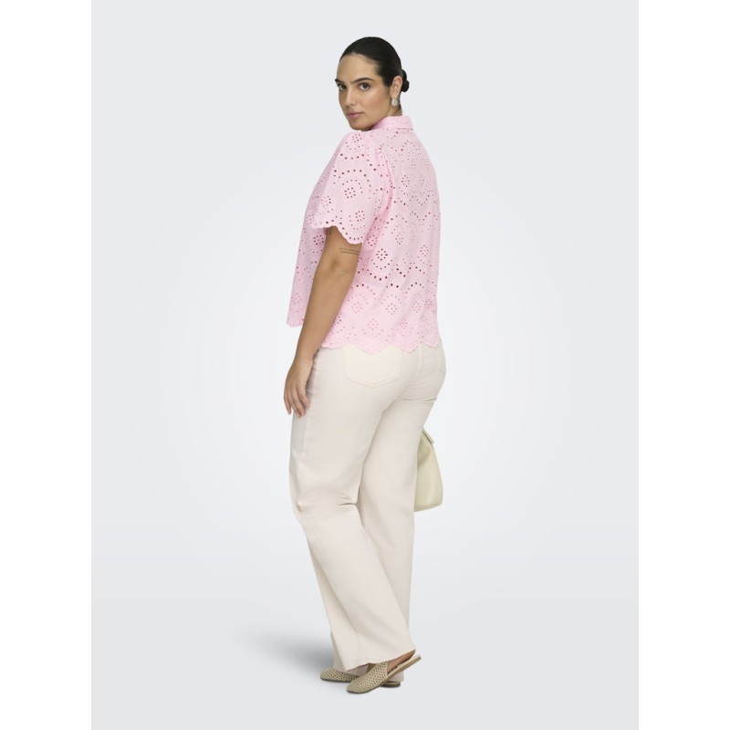 CARMAKOMA Valais Broderi anglaise skjorte - Pink Lady