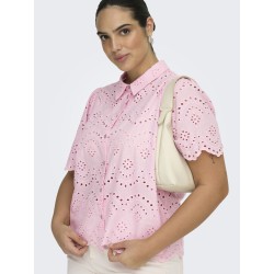 CARMAKOMA Valais Broderi anglaise skjorte - Pink Lady