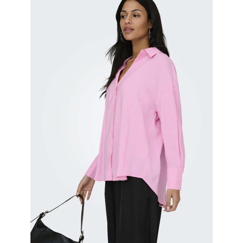 ONLY Zazima L/S Loose Fit Skjorte - Pink Lady