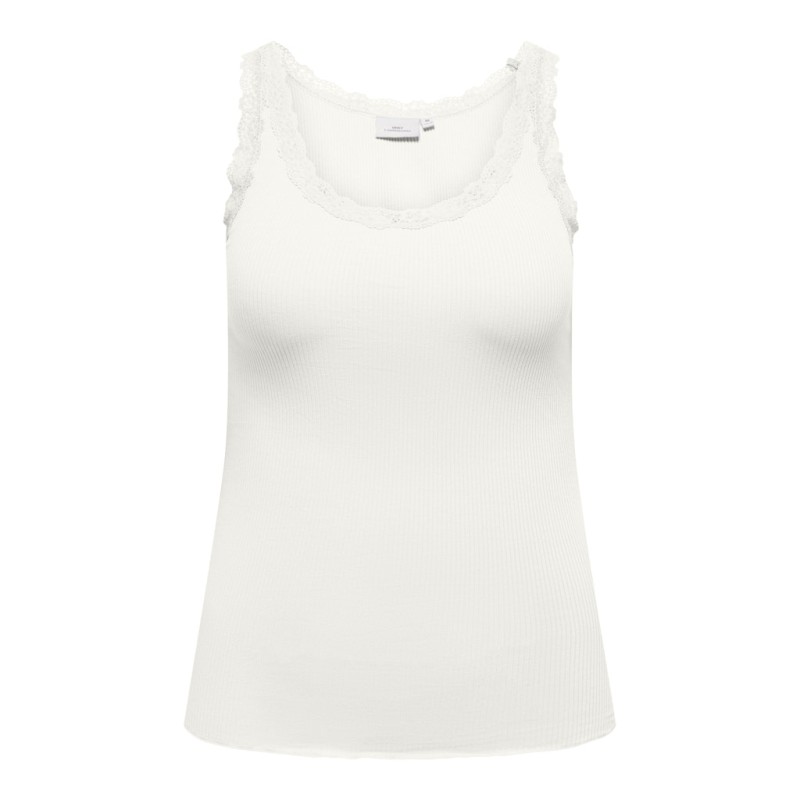 ONLY CARMAKOMA Sara Sahrai Lace Tank Top - Cloud Dancer