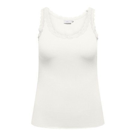 ONLY CARMAKOMA Sara Sahrai Lace Tank Top - Cloud Dancer
