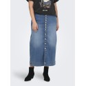 ONLY CARMAKOMA Irina Button Down Maxi Skirt - Medium Blue Denim