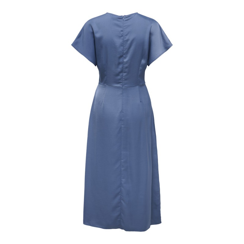 JDY Urba S/S Midi Satin Kjole - Vintage Indigo