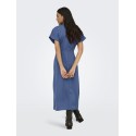 JDY Urba S/S Midi Satin Kjole - Vintage Indigo