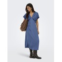 JDY Urba S/S Midi Satin Kjole - Vintage Indigo