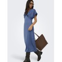 JDY Urba S/S Midi Satin Kjole - Vintage Indigo