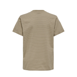 ONYL & SONS Junior Fred Stribet T-shirt - Desert Taupe