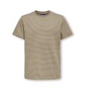 ONYL & SONS Junior Fred Stribet T-shirt - Desert Taupe