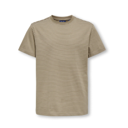 ONYL & SONS Junior Fred Stribet T-shirt - Desert Taupe