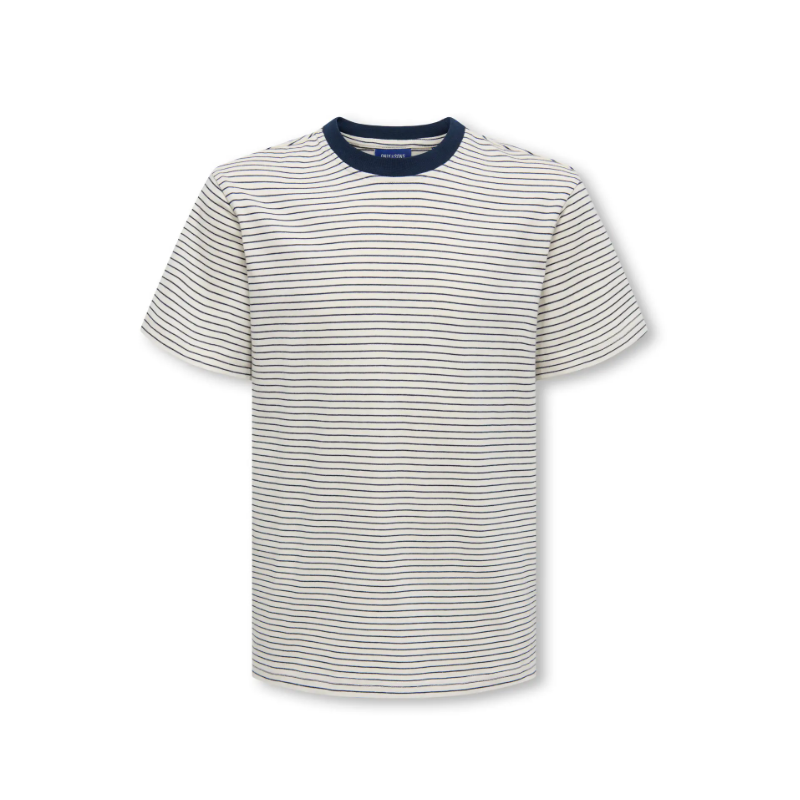 ONYL & SONS Junior Fred Stribet T-shirt - Gardenia