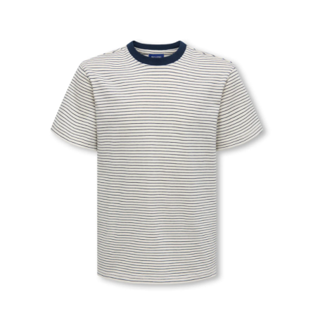 ONYL & SONS Junior Fred Stribet T-shirt - Gardenia