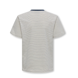 ONYL & SONS Junior Fred Stribet T-shirt - Gardenia