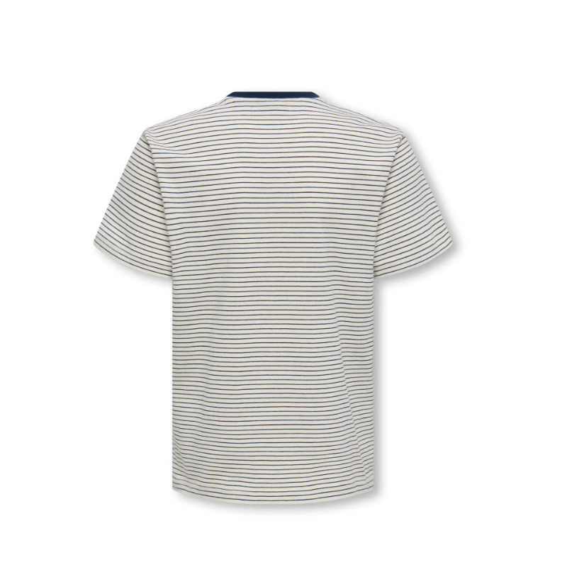 ONYL & SONS Junior Fred Stribet T-shirt - Gardenia