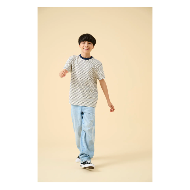 ONYL & SONS Junior Fred Stribet T-shirt - Gardenia