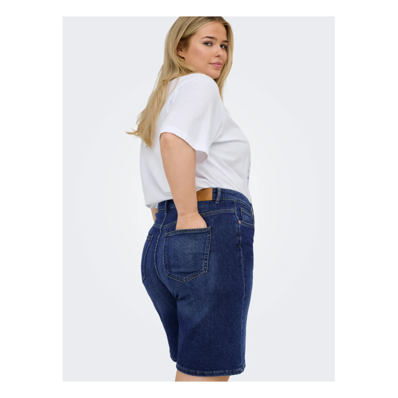 ONLY CARMAKOMA Sonny Denim Wide Shorts - Dark Blue Denim